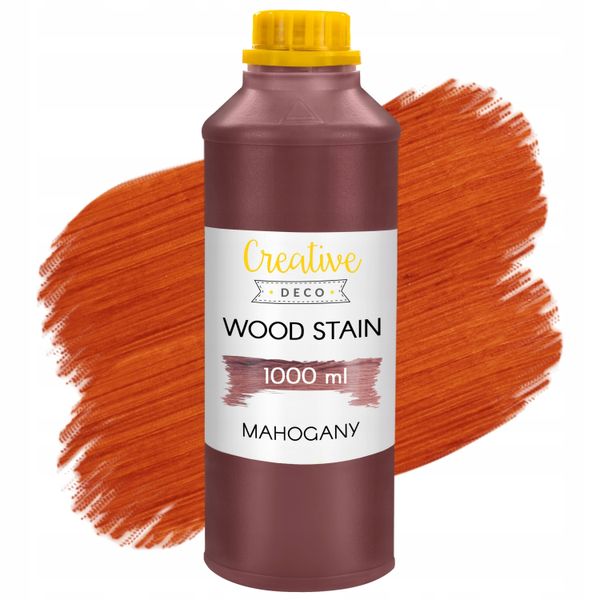 Lakierobejca wodna do drewna mahoń butelka 1L zdjęcie 1