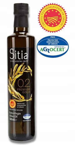 Oliwa z Oliwek Extra Virgin 500 ml Grecka SITIA 0,2% w szklanej butelce na Arena.pl