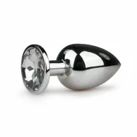 diogol aluminium plug z kryształem silver large 8,5 cm
