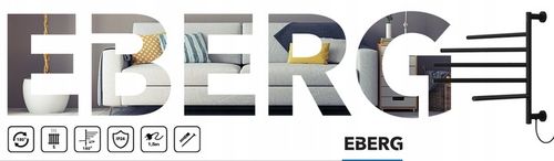 Grzejnik łazienkowy elektryczny EBERG ruchome ramiona 80W ścienny na Arena.pl