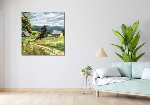 Obraz 90x90cm Bujna Wieś na Arena.pl