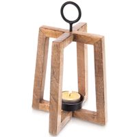 Lampion Drewniany Stojak Podstawka na Świeczkę Tealight Świecznik 27,5 cm