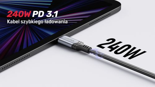 Unitek Przewód Kabel USB-C do USB-C C14110GY-2M 240 W na Arena.pl