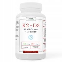 K2 MK-7 200µg+D3 4000IU 100µg w oleju MCT 120 kaps