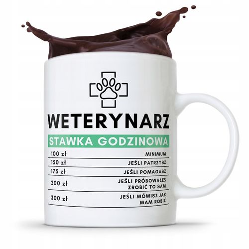 Kubek Dla Weterynarza Weterynarz Stawka Godzinowa Z Nadrukiem Ze Zdjęciem na Arena.pl