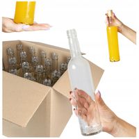 20x Butelki KRYSZTAŁ 500 ml z zakrętką + KARTON KRATOWNICA na alkohol 0,5l