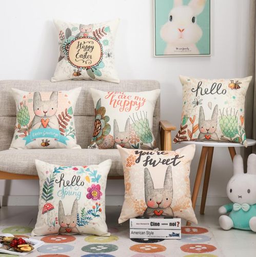 Poszewka na poduszkę z zajączkiem Hello Sping 45x45cm na Arena.pl