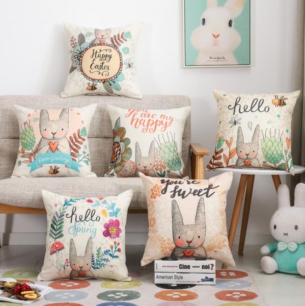 Poszewka na poduszkę z zajączkiem Hello Sping 45x45cm zdjęcie 2