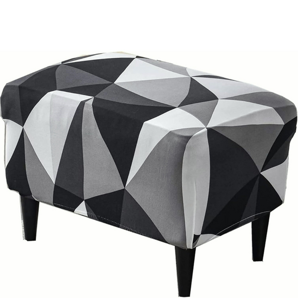 POKROWIEC NA PODNÓŻEK PUF ELASTYCZNY GŁADKI GRAFIKA GEOMETRYCZNE WZORY zdjęcie 2