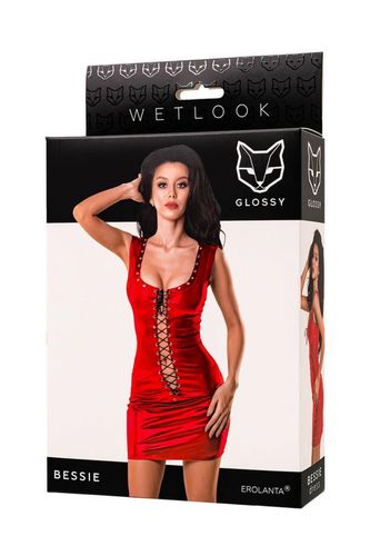 glossy bessie dress   red s na Arena.pl