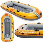Ponton wędkarski Challenger 3os 320kg 295x137x43 cm pompka wiosła INTEX 66313