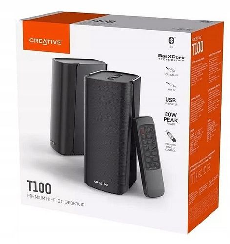 NOWE Głośniki Creative Labs T100 2.0 40W Bluetooth Pilot na Arena.pl
