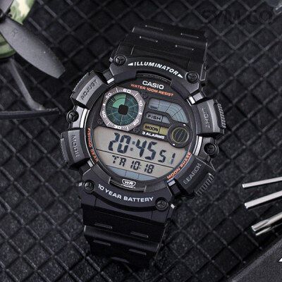 ZEGAREK MĘSKI CASIO Digital Moonphase  WS-1500H-1A + BOX na Arena.pl