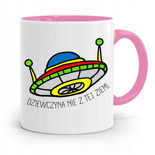 Kubek Różowy Dla Dziewczyny Żony Nie Z Tej Ziemi Z Nadrukiem Ze Zdjęciem zdjęcie 1