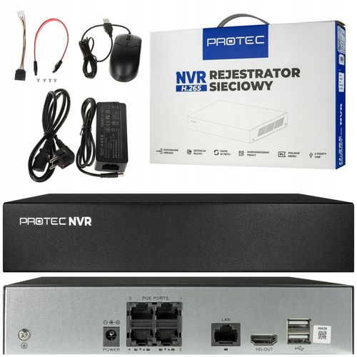 Zestaw Monitoringu 4 Kamery IP PoE 4Mpx z Mikrofonem Podgląd Online z na Arena.pl