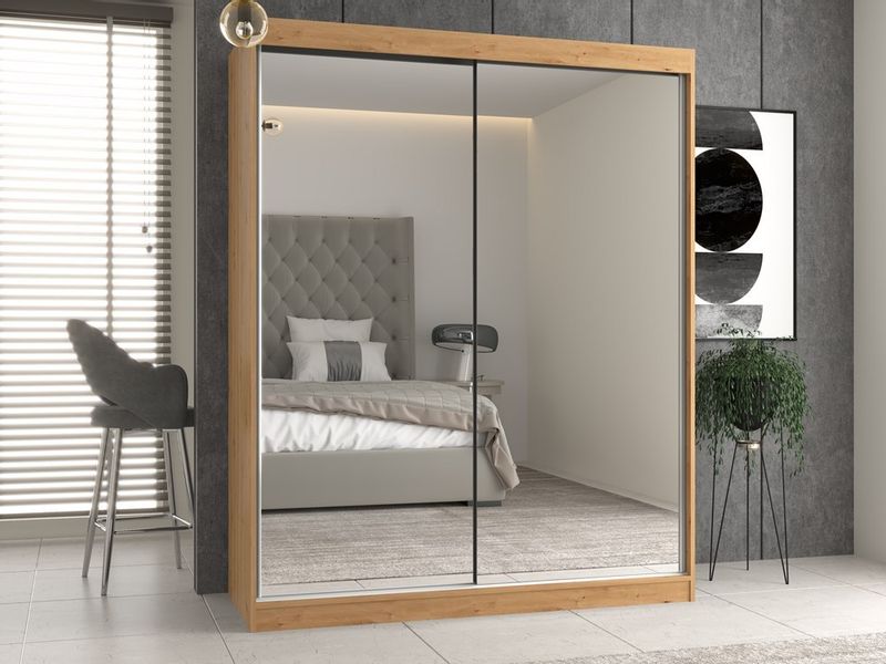 SZAFA IGA 160 Z 2 LUSTRAMI - DĄB ARTISAN zdjęcie 3