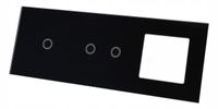 2 x PANEL SZKLANY DOTYKOWY WŁĄCZNIK GNIAZDO 1+2+1G