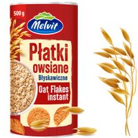 Melvit PŁATKI OWSIANE BŁYSKAWICZNE 500g TUBA