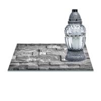 SZKLANA PODSTAWKA POD ZNICZE Z DEDYKACJĄ 30x20cm Cegły 35a