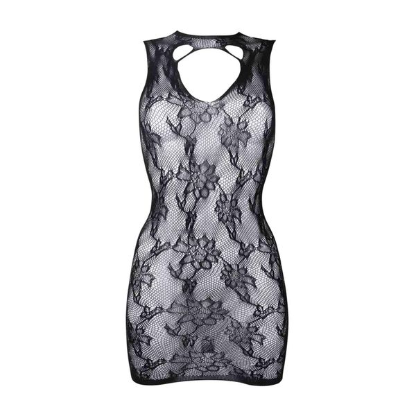 High Neck Lace Mini Dress - One Size zdjęcie 8