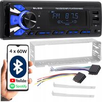 RADIO SAMOCHODOWE 1-DIN BLUETOOTH 2x USB AUX SD MP3 PILOT BATERIA