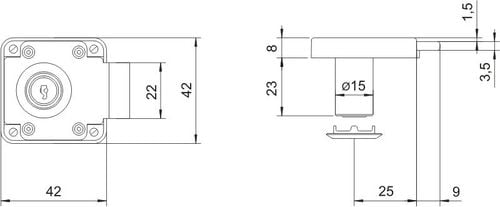 zamek meblowy bębenkowy zmb4 niklowany - mp zm zmb 4 na Arena.pl