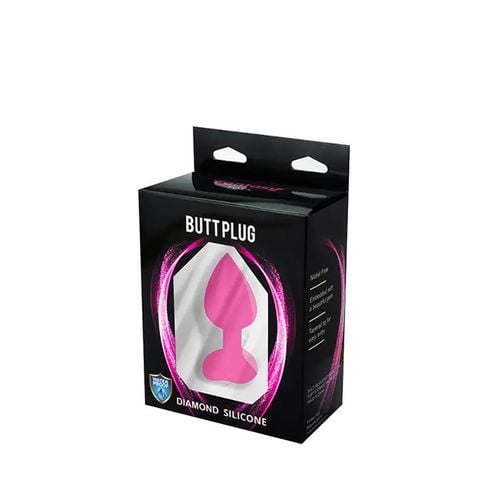 pink medium heart-shaped butt plug with white crystal na Arena.pl
