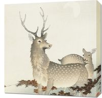 Obraz 60x60cm Couple of Deers, Koson Japoński Vintage do Salonu