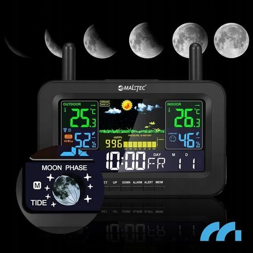 BEZPRZEWODOWA STACJA POGODOWA CZUJNIK POGODY TERMOMETR BAROMETR na Arena.pl