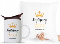 Zestaw Poduszka + Kubek Dzień Taty Tatusia Prezent Z Nadrukiem Ze Zdjęciem