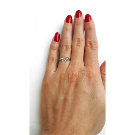 SREBRNY PIERŚCIONEK KOKARDKA SREBRO PRÓBY 925 na Arena.pl