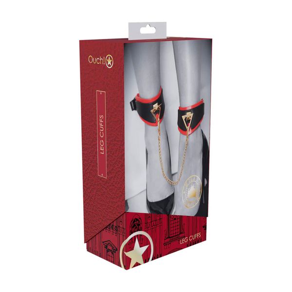 Milan Collection - Leg Cuffs - Black/Red zdjęcie 2