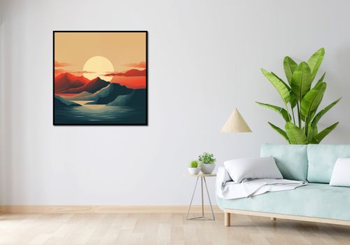 Plakat 90x90cm Zachód Słońca nad Górami na Arena.pl