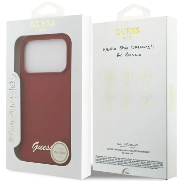 etui guess silicone script metal logo magsafe na iphone 17 pro zdjęcie 8