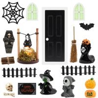 Figurki Halloween miniaturowe dekoracje zestaw 24szt świecące w ciemności