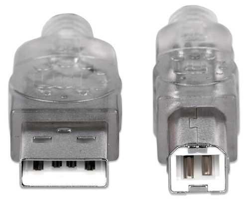 KABEL MANHATTAN  USB A-B M/M 3,0m USB2.0 Hi-Speed srebrny 340458 na Arena.pl