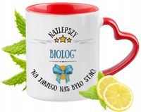 Dla Biologa Kubek Czerwony Z Uszkiem W Kształcie Serca Prezent