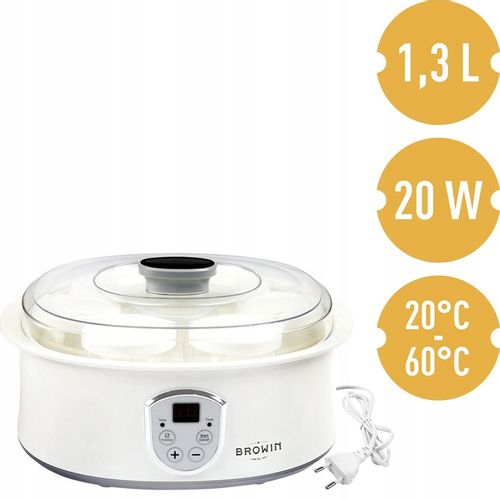 JOGURTOWNICA TERMOSTAT + SŁOIKI 20W 801015 BROWIN na Arena.pl