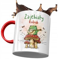 Kubek Czerwony Dla Rolnika Żajebisty Rolnik Kubek Z Nadrukiem Ze Zdjęciem