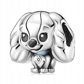 Zawieszka SREBRO 925 Koralik Charms Disney Zakochany Kundel Pies Lady