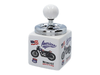 Popielniczka Ceramiczna z Metalową Pokrywką Motocykl American Legends