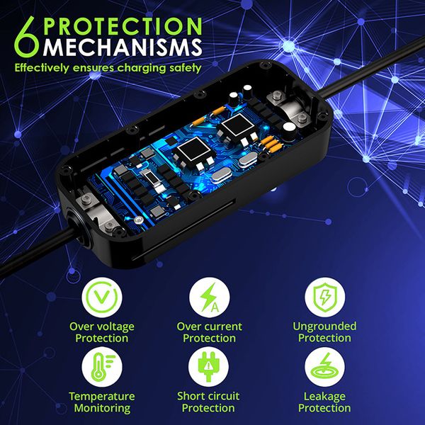 Qoltec Ładowarka EV 2w1 3.5kW Typ 2 LCD Przenośna 4m zdjęcie 4