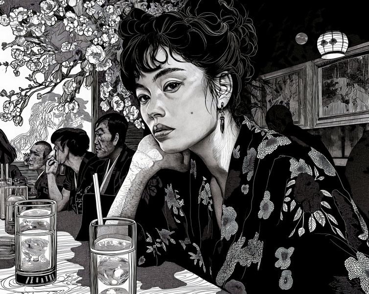 Plakat 76x60,5cm Czarne Kimono zdjęcie 1