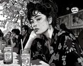 Plakat 76x60,5cm Czarne Kimono