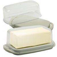 PLASTIKOWA MASELNICA KOLOR BEŻ Z POKRYWĄ POJEMENIK NA MASŁO