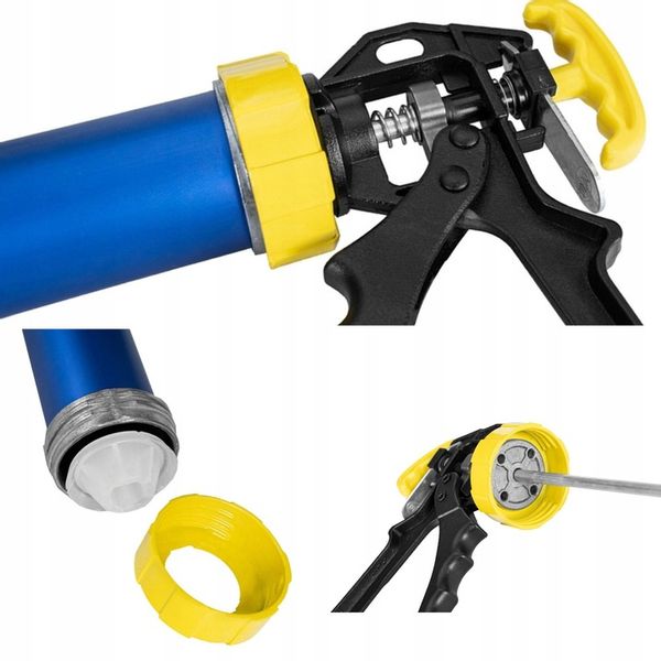 Pistolet wyciskacz do silikonu mas kiełbas 600 ml Mocny Wytrzymały Bauhus zdjęcie 12