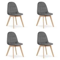 Krzesło tapicerowane velvet 4 szt. c. szary Bora do jadalni kuchni