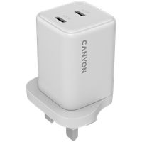CANYON Ładowarka sieciowa CU65ACC GaN 65W 2xPD 1xQC UK Biała