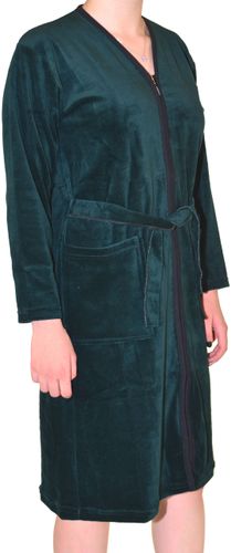 Ciepły bawełniany szlafrok podomka welurowa Rozmiar: 4XL, Kolor: Zielony na Arena.pl
