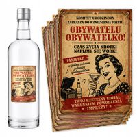 Naklejki na butelki Wódkę urodzinową na urodziny alkohol wino bimber - 8szt